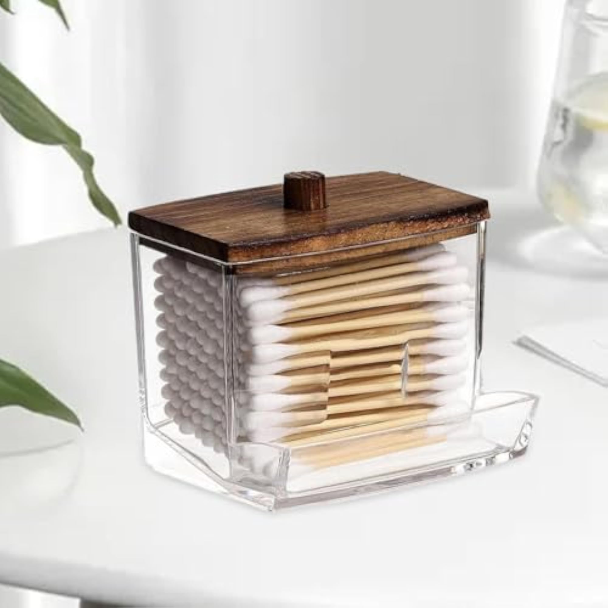 Cotton Swab Storage Canister, Transparent Canister